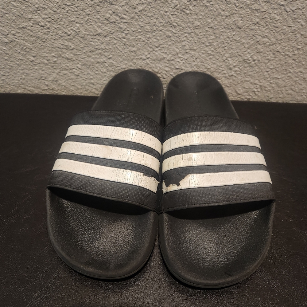 Adidas Slide Size 13 Black and White